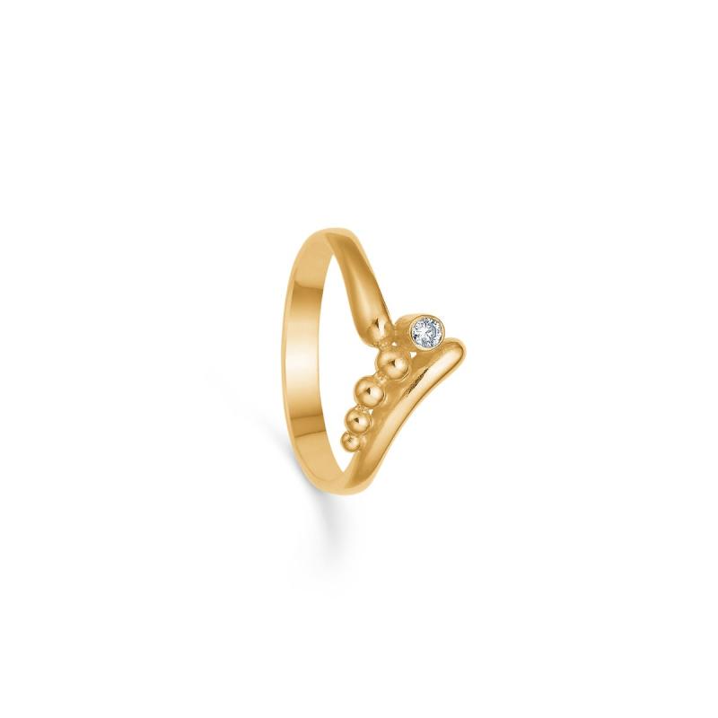 Randers Sølv 8 Karat Guld Ring med 0,05 Carat Diamant