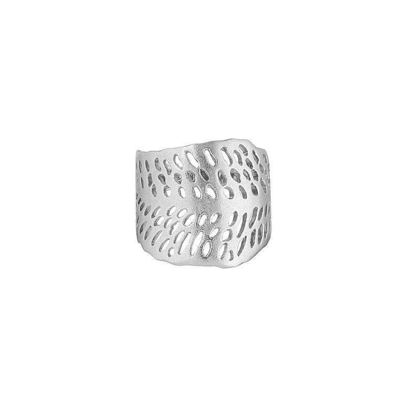 Elegant Bladformet Sølv Ring fra Blossom - Unik Design