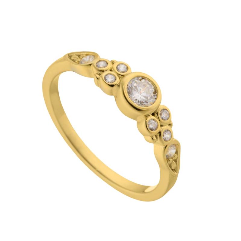 Elegant Fingerring Lilja 550 med Zirkonia fra Aqua Dulce