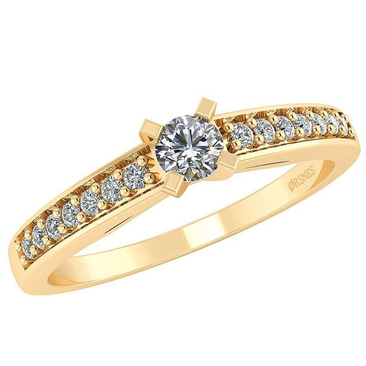 Feline 14 Karat Guld Ring med 0,17 Carat Brillanter - Et Must!