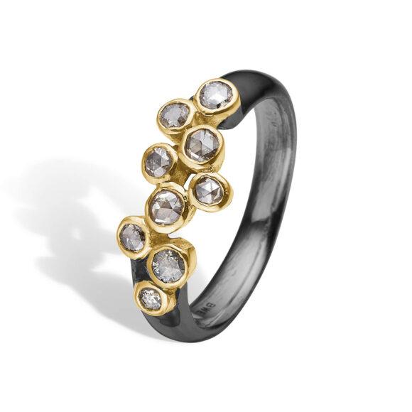 Elisbeth Sølv Ring med Guld og Brillanter - Elegance til Alle Anledninger