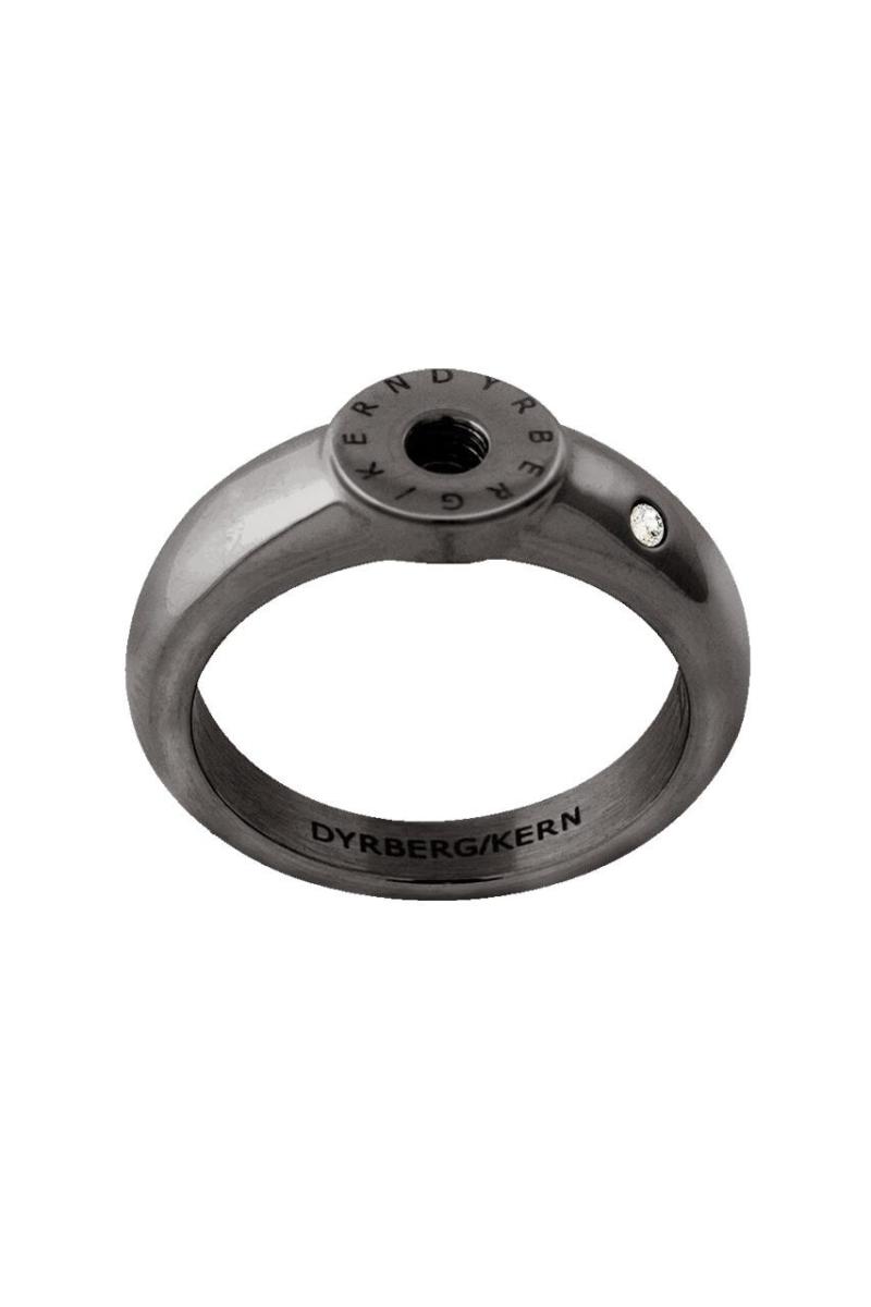 Dyrberg Kern Ring i Rustfrit Stål med Krystal - Udsalg!