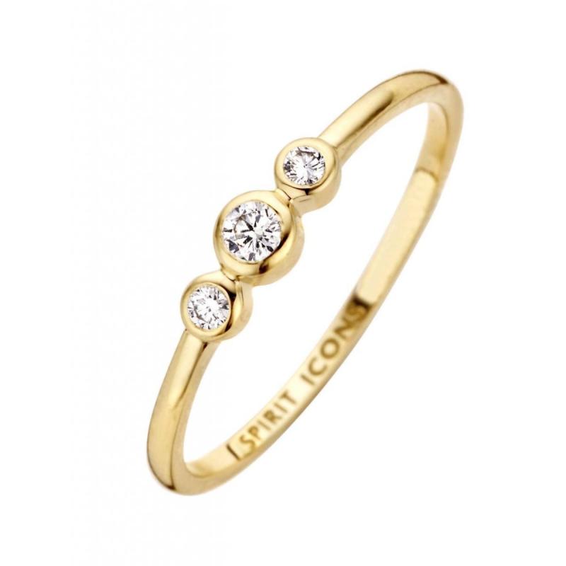 Spirit Icons Trinity 14 Karat Guld Ring med Diamanter