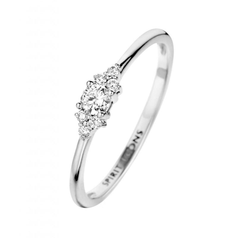 Spirit Icons Vida 14 Karat Hvidguld Ring med Brillanter