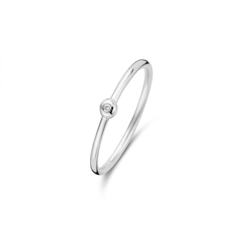 Elegant 14 Karat Hvidguld Ring med Diamant til Gave