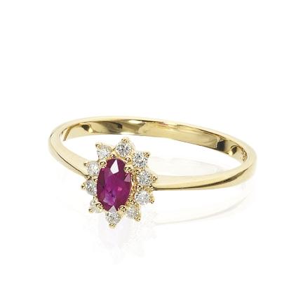 14 Karat Guld Ring med Rubin - Elegant Smykke til Gave