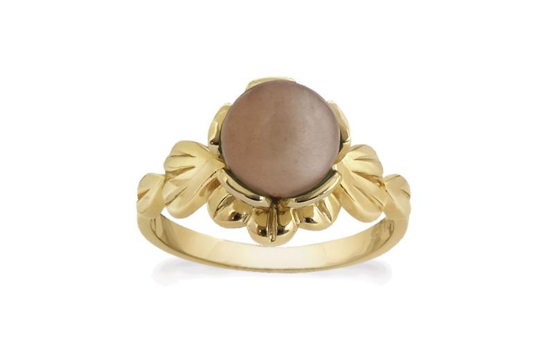 Rabinovich Forgyldt Ring med Peach Ånsten – Elegant Smykke