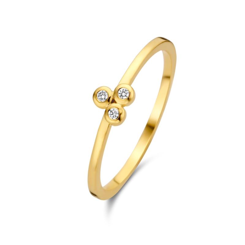 Spirit Icons Triangle 14 Karat Guld Ring Med Diamanter 0,03 Carat - Spirit Icons Fingerringe