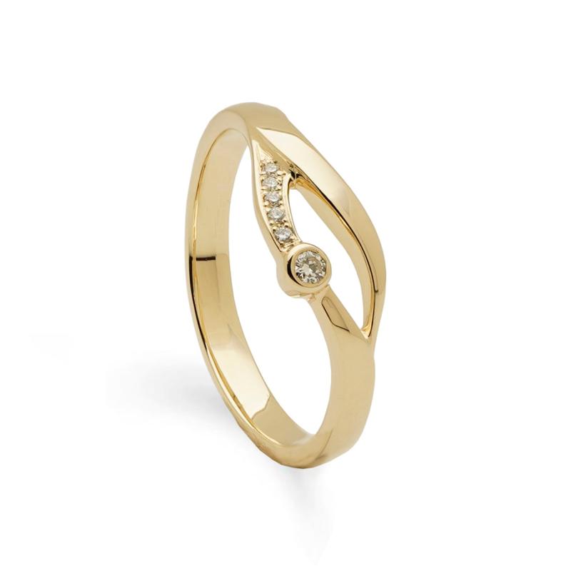 Lind Ring 2024 - 14 Karat Guld med Diamanter