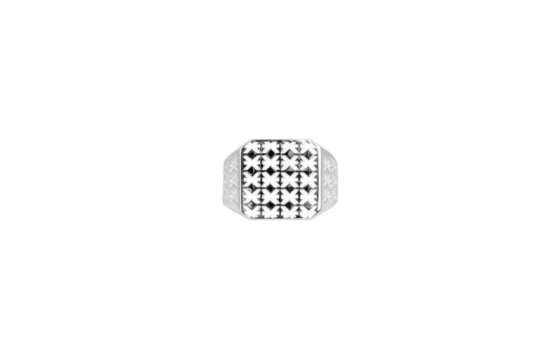 Moderne Sølv Octagon Signetring – Stilfuldt Design