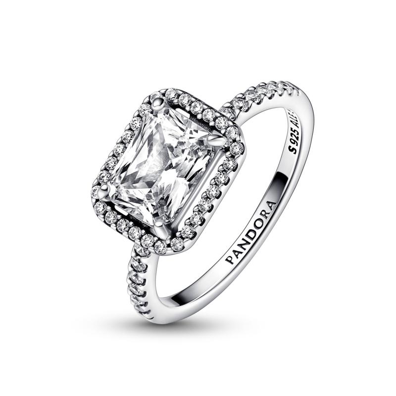 Pandora Sølv Ring med Stor Sten – Elegant Smykke til Fest