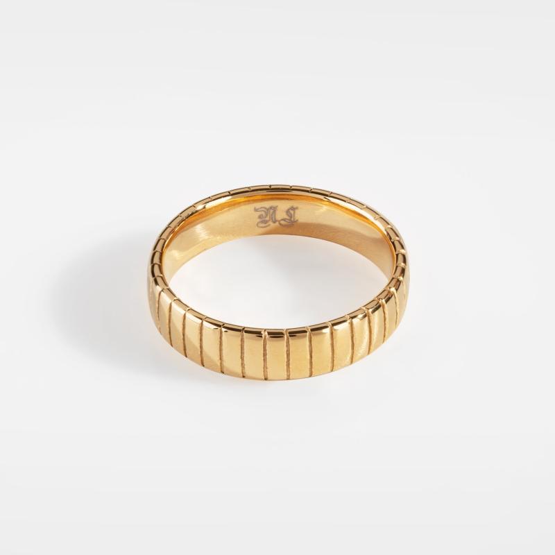 Guldtonet Siempre Cut Band Ring til Herre - Elegant Design
