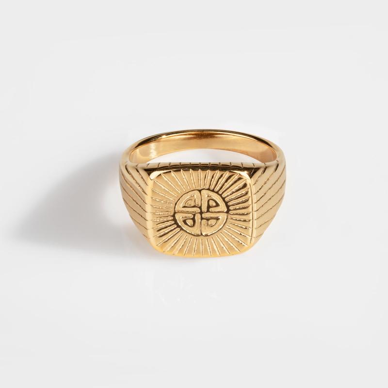 Guldtonet Knot Signatur Ring til mænd – Unik elegance