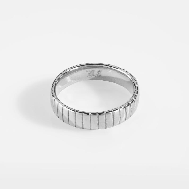 Sølvtonet Siempre Cut Band Ring til Mænd - Enkel Elegance