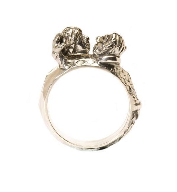 Troldekugler Kysset Ring - Unik Fingerring til Elskere