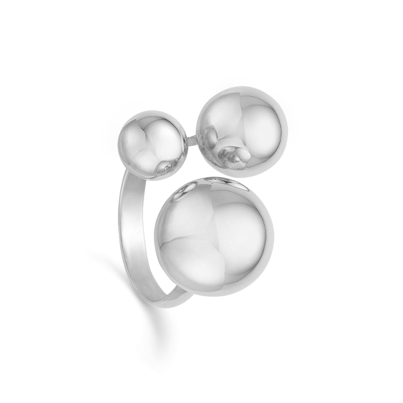 Randers Sølv Ring med Kugler – Tidløs Elegance