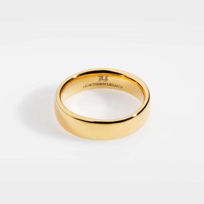 Guldtonet Siempre Band Ring til Herre - Elegant Smykke