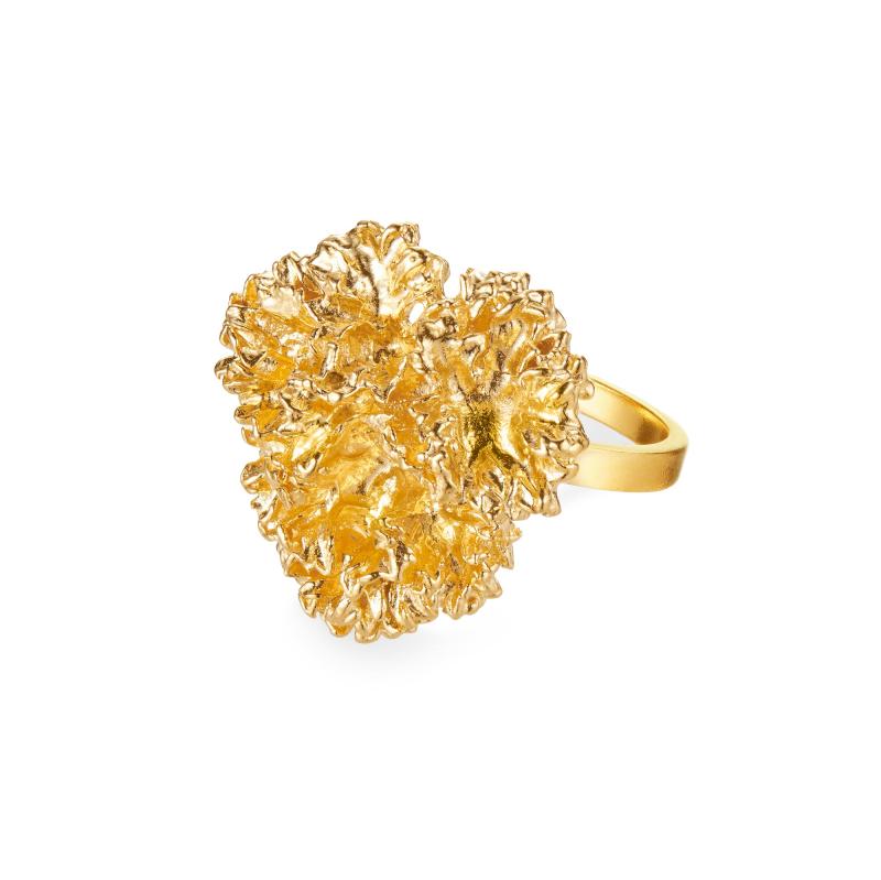 Flora Danica Persille Ring i 22 Karat Guldbelagt Sølv