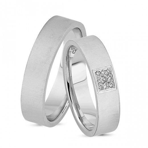 Nuran Vielsesringe i 14 Karat Hvidguld – Elegant Design