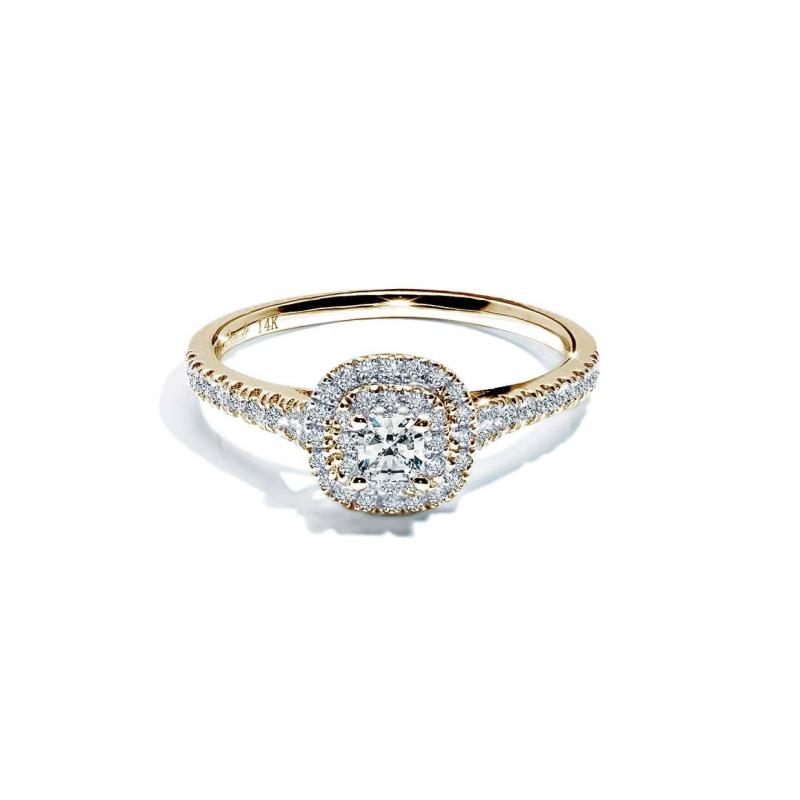 Oxford Dobbelt Halo Guld Ring - Elegance og Glamour