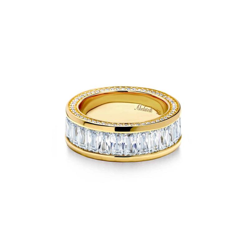 Oxford Emerald Eternity Ring Med Sidesten Forgyldt Sterlingsølv - Abelstedt Fingerringe