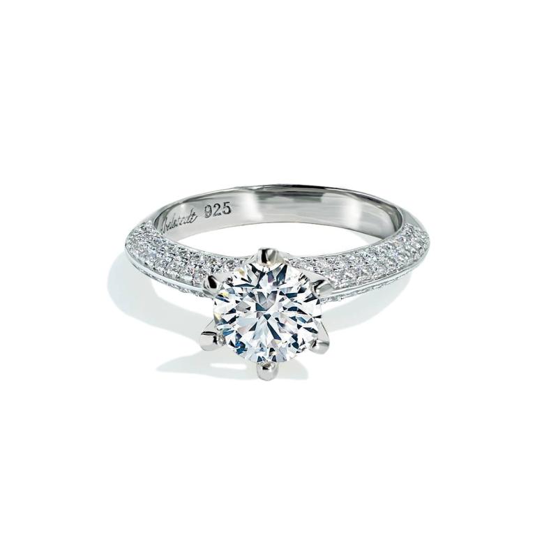 Oxford 6 Fatninger Solitaire Ring med Funklende Sten