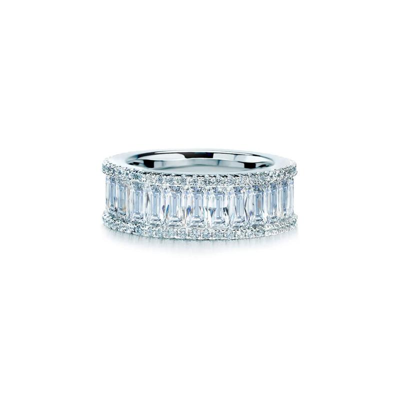 Oxford Emerald Evighedsring - Elegant Sølv Alliancering