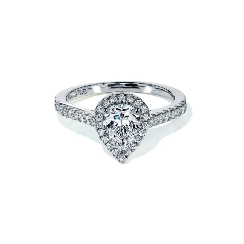 Elegant Halo Ring i Sølv med Krystaller - Smykke til Fest