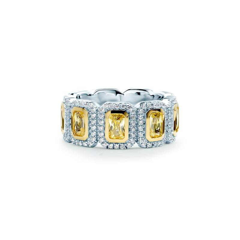 Oxford Gul Emerald Cut Evighedsring – Elegance til enhver lejlighed