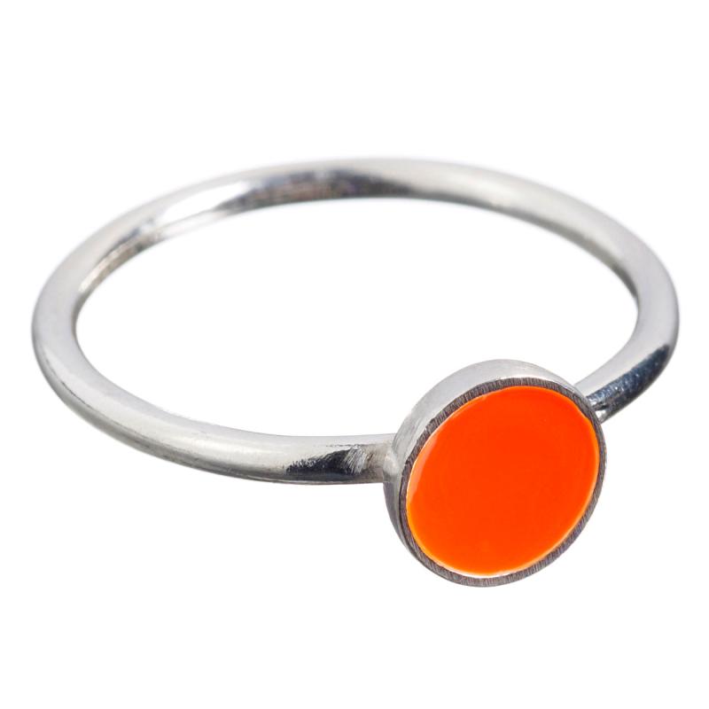 Scherning Orange Sølv Fingerring - Unik Festring