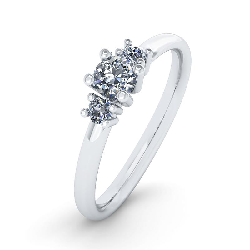 14 Karat Hvidguld Ring med Diamanter – Tidløs Skønhed