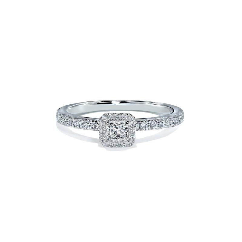 Oxford Halo Firkantet Solitaire Ring - Abelstedt