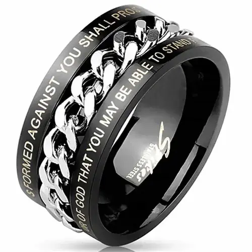 Bred Sort Herrering 316l - Fingerringe