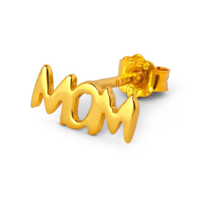 Guldbelagt 18K Ørering med 'Mom' - Fejr Mødre!