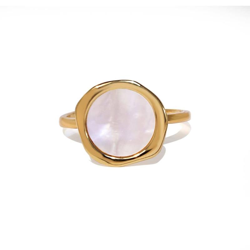 Bold Perlemor Justerbar Ring - Abelstedt Fingerringe
