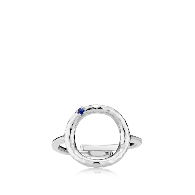 Elegant Sølv Ring med Blå Zirkon - Must-Have Smykke!