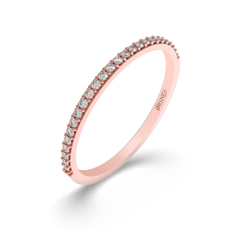 Elinor 14 Karat Rosaguld Ring med Diamanter - Elegant Smykke