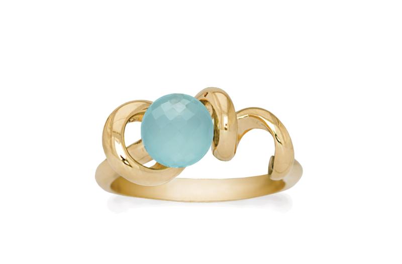 Rabinovich Forgyldt Sølv Ring med Kalcedon - Unik Design