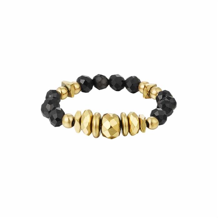 Freelove Ring Med Natursten Sort Onesize - Fingerringe
