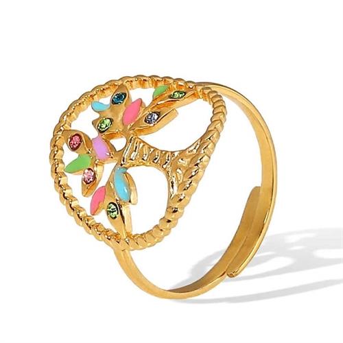 Boheme Ring i Ædelstål med Farverige Sten - Unik Stil!