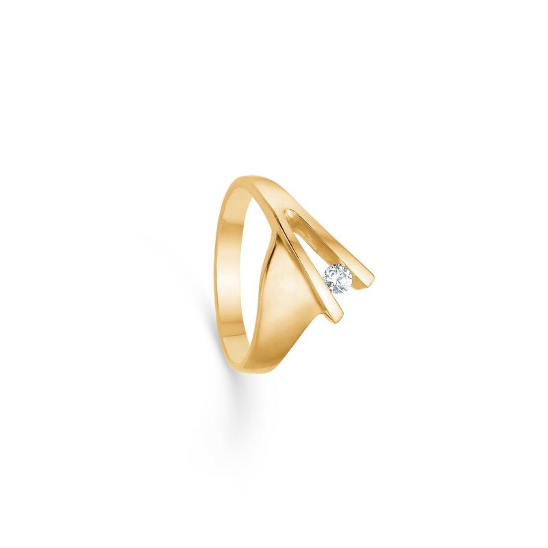 Randers ølv 8guld Ring Med 0,10ct Brilliant Rs137838ob - Randers Sølv Fingerringe  - 1233690168685
