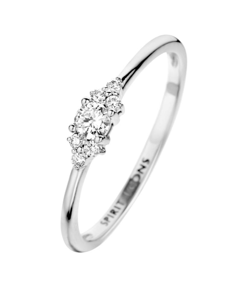 Vida 14 Karat Hvidguld Ring med Diamanter - Elegance til Gave