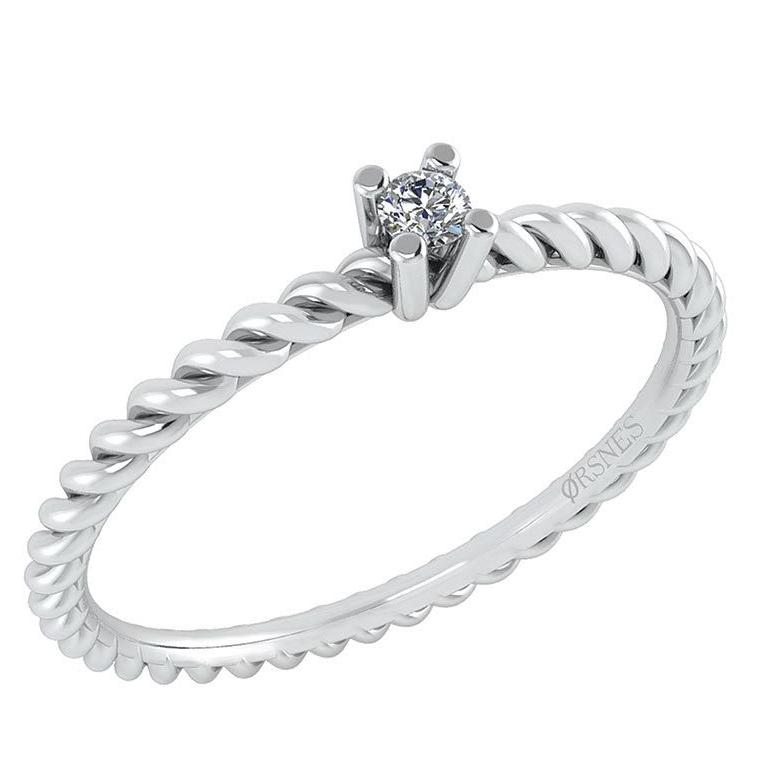 14 Karat Hvidguld Ring Med Diamant Dmn0345wg - Fingerringe  - 1255550305542