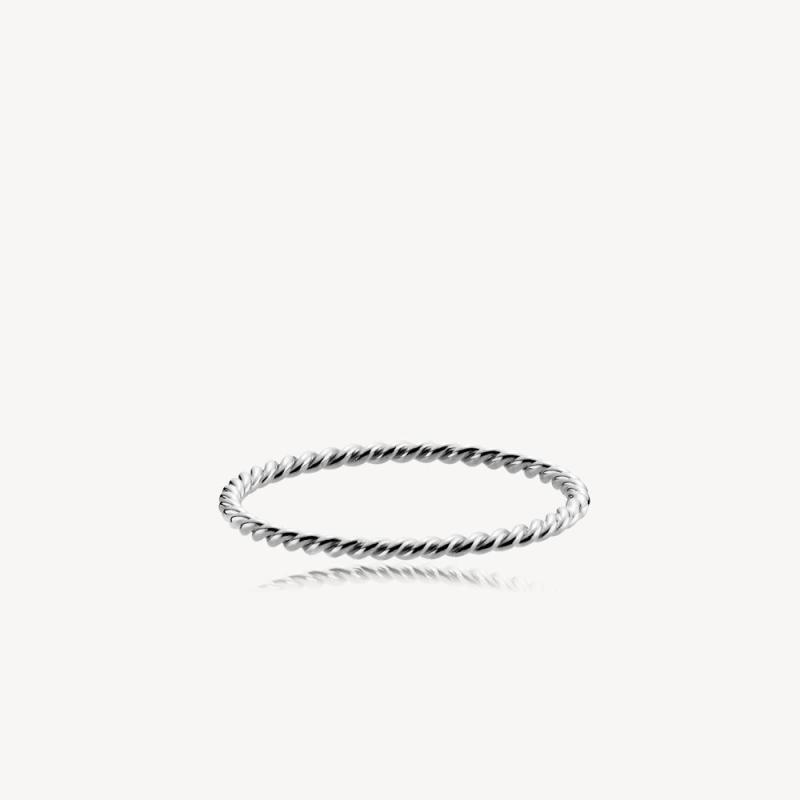 Elegant Sølv Unity Ring i Shiny Rhodium – Bæredygtig Skønhed