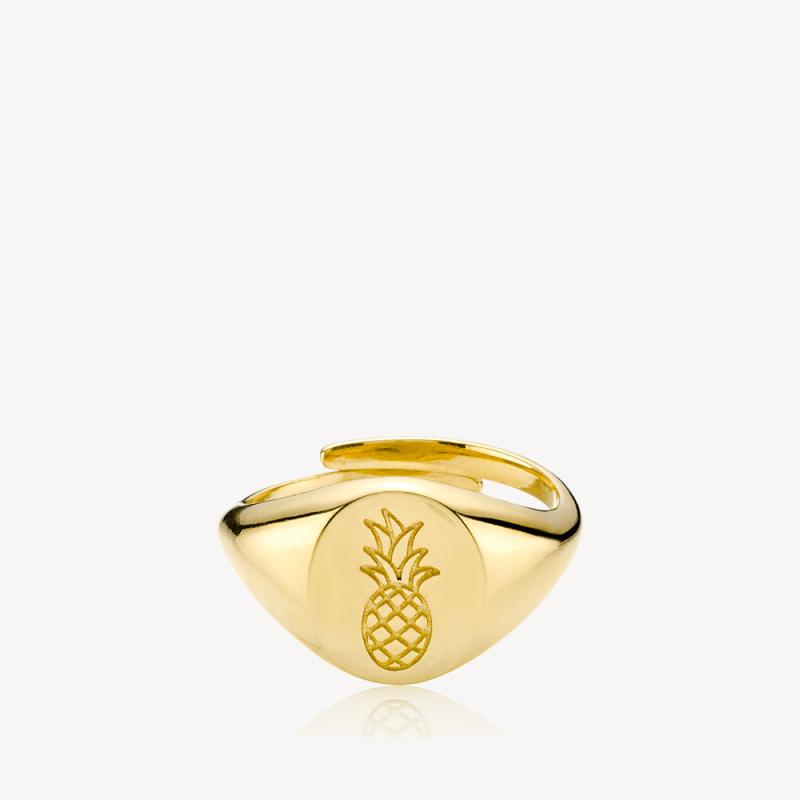 Guld Ananas Ring fra Anna Briand - Justerbar Fingerring