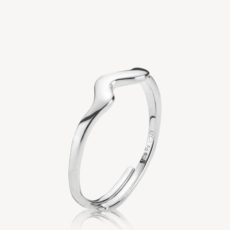 Sølv Silke Sistie Ring - Elegance fra Ocean Waves Kollektion
