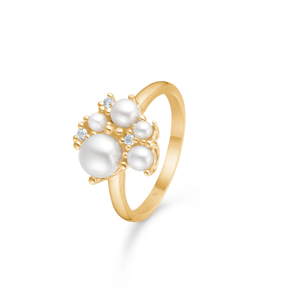 Mads Diamond Cloud 14kt Guld Ring Med Perler Diamanter 1543070 - Mads Z Fingerringe  - 1233690197241