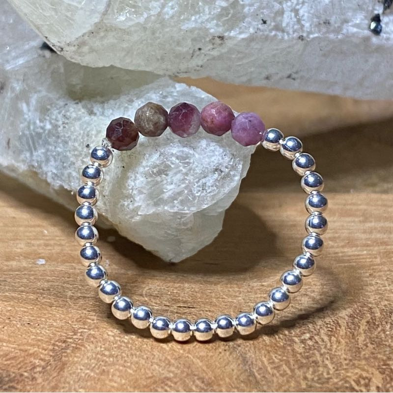 925 Sterling Sølv Ring Med Turmalinkugler - Turmalin Fingerringe