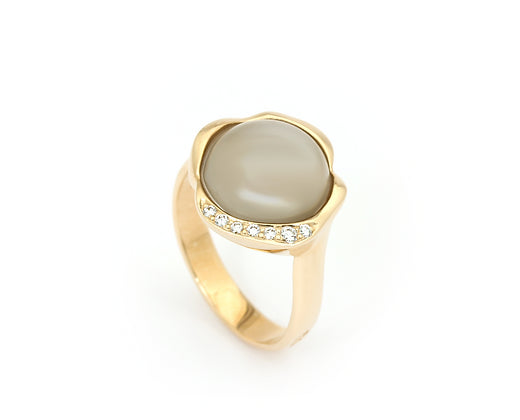 Per Borup Dme Perles 14kt Ring Med Månesten Diamanter 1050rx - Per Borup Fingerringe  - 1233690216997