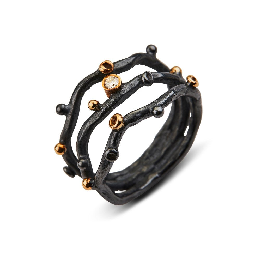 50110228 Grace Triple Ring Med Diamant Fra Bybirdie - Bybirdie Fingerringe